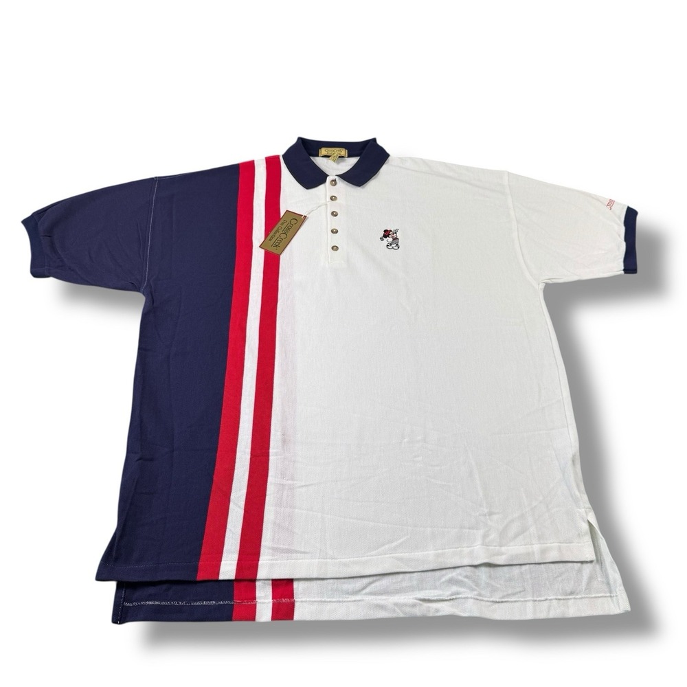 NWT VTG 90s Cross Creek Pro Collection Disney Mickey Golf Polo Shirt Mens XL